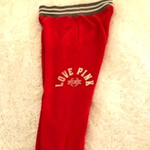 Pink Victoria secret red jogger sweatpants